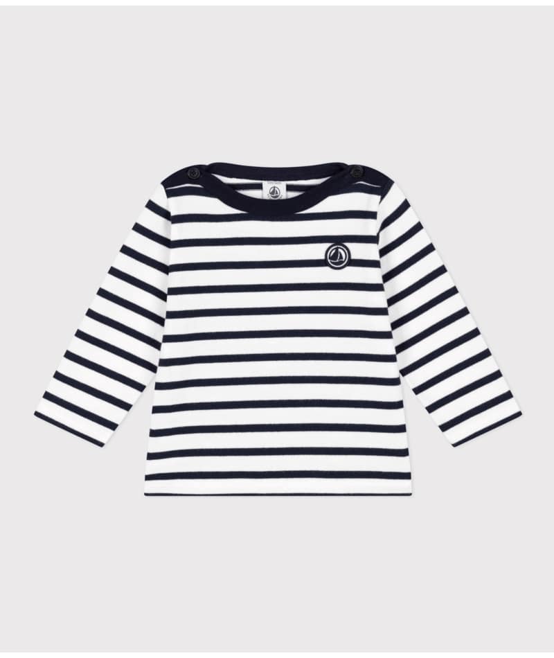 T-shirt manches longues Marinière Petit Bateau face