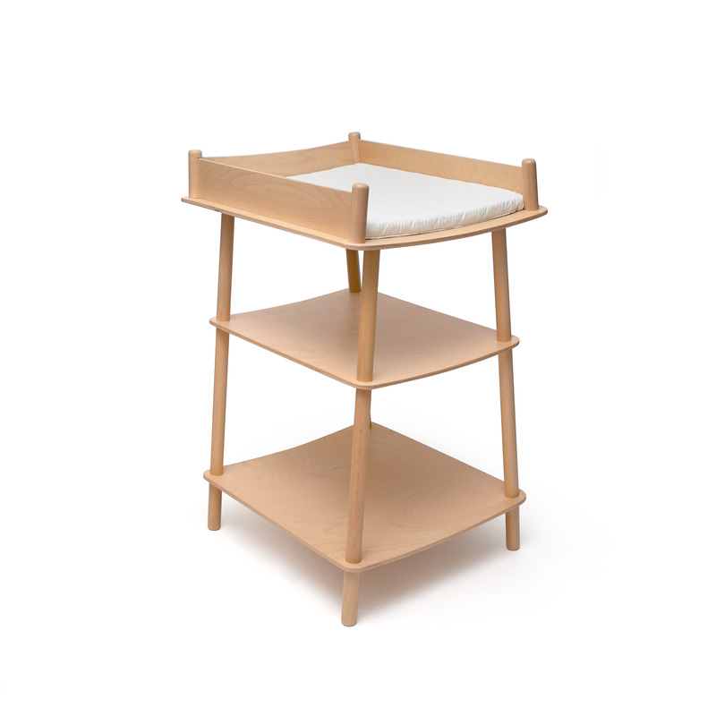 Table à langer en hêtre massif Pago Charlie Crane cote matelas