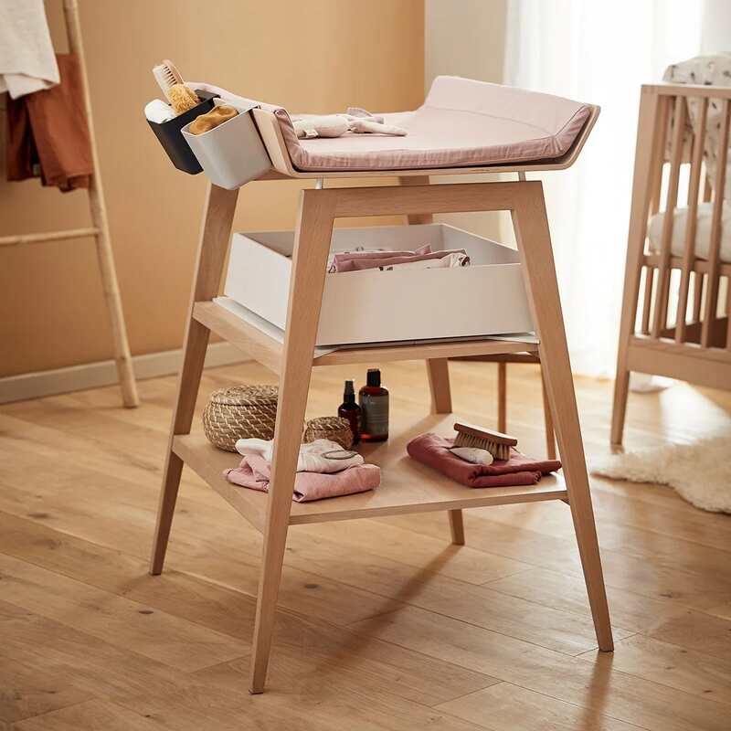 Table à langer avec matelas Linea bois de hêtre naturel Leander 5
