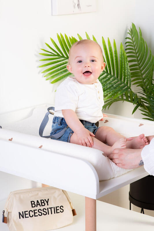 Table à langer bois blanc et naturel Childhome bébé