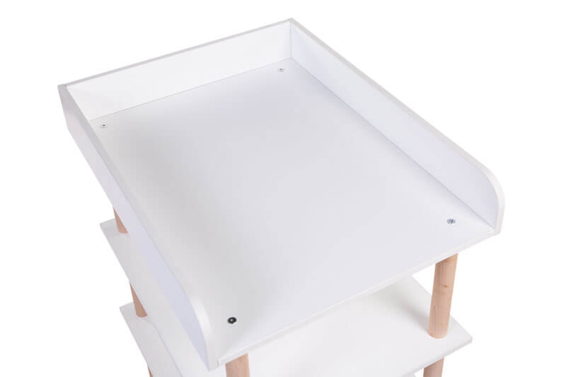 Table à langer bois blanc et naturel Childhome dessus