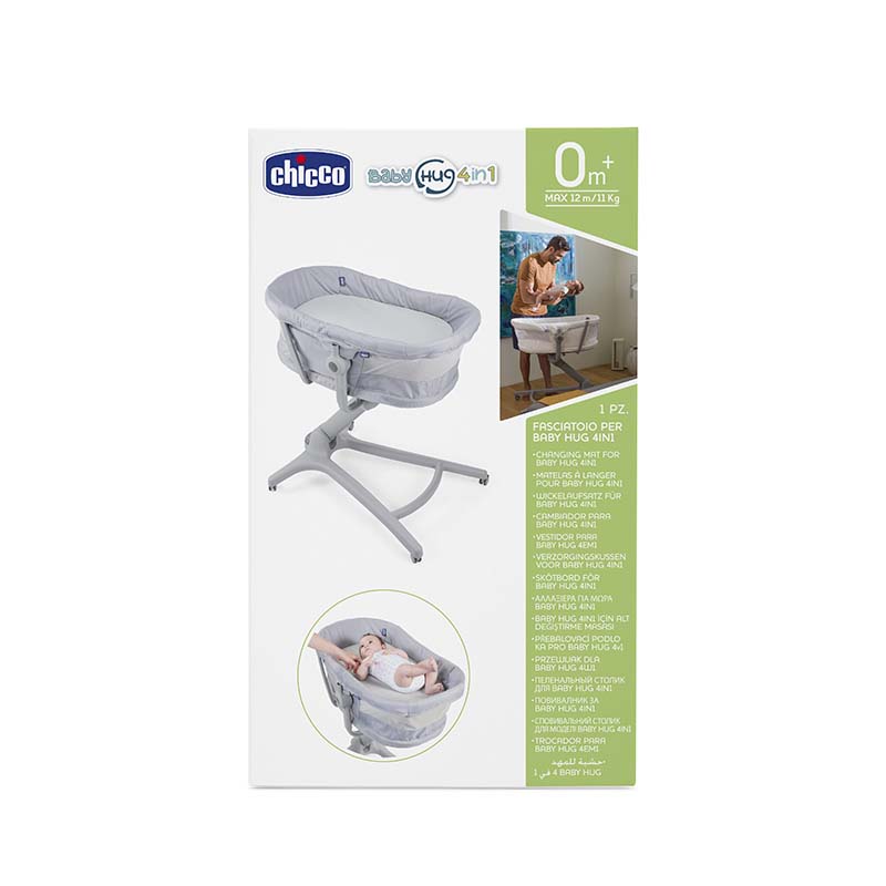 Table à langer pour Berceau/Transat Baby Hug Évolutif 4in1 Gris Chicco packaging