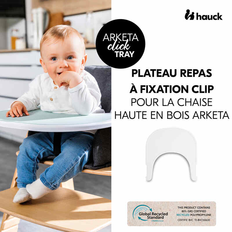 Tablette chaise haute Arketa White Hauck face