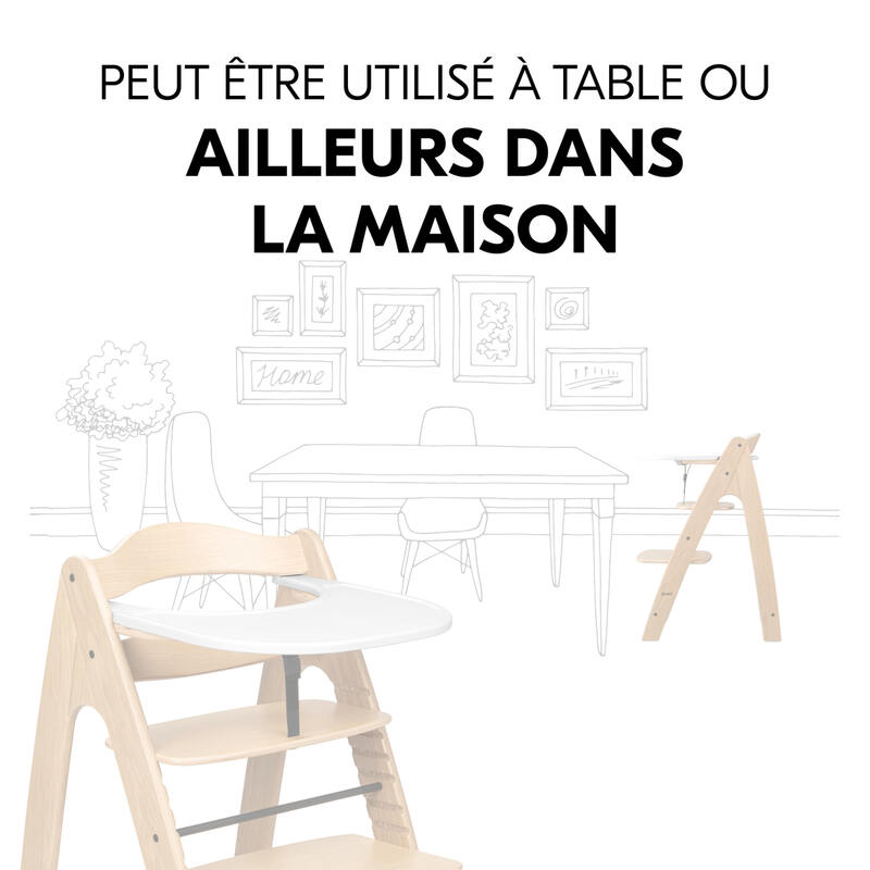Tablette chaise haute Arketa White Hauck partout