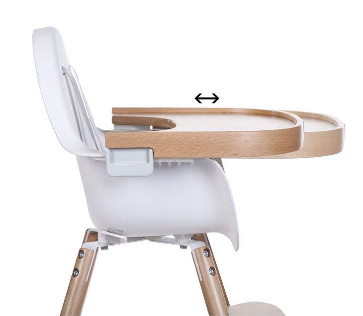 Tablette pour chaise haute Evolu en bois Naturel Childhome 2