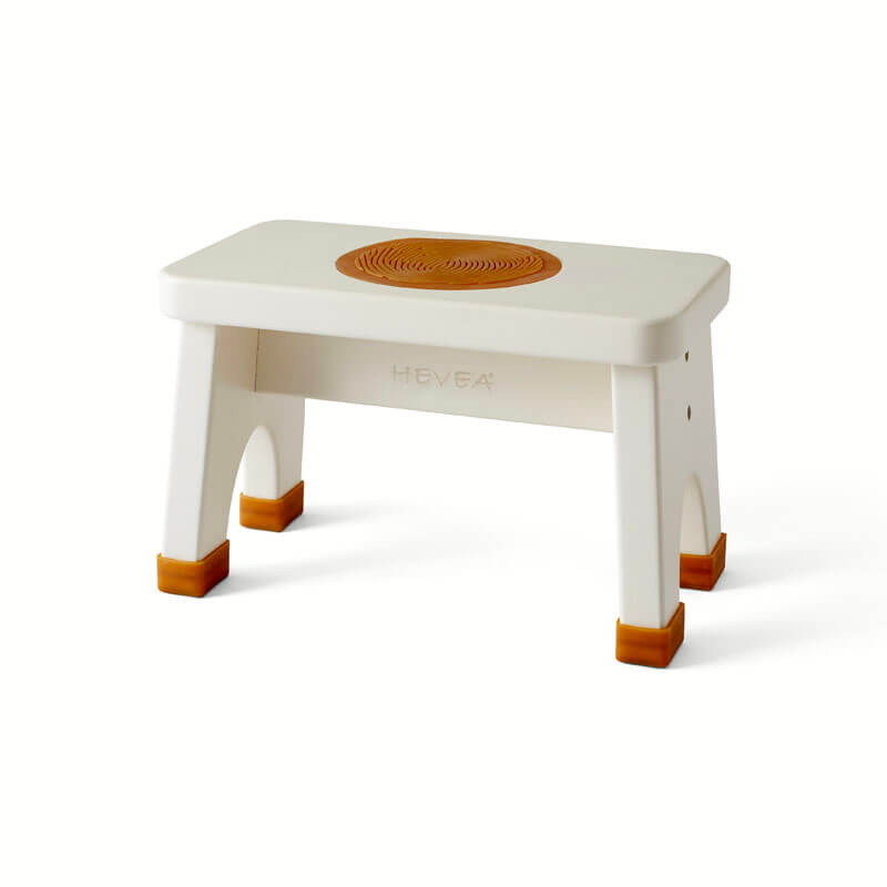 Tabouret en bois d'Hévéa et caoutchouc naturel Marshmallow White  Hevea