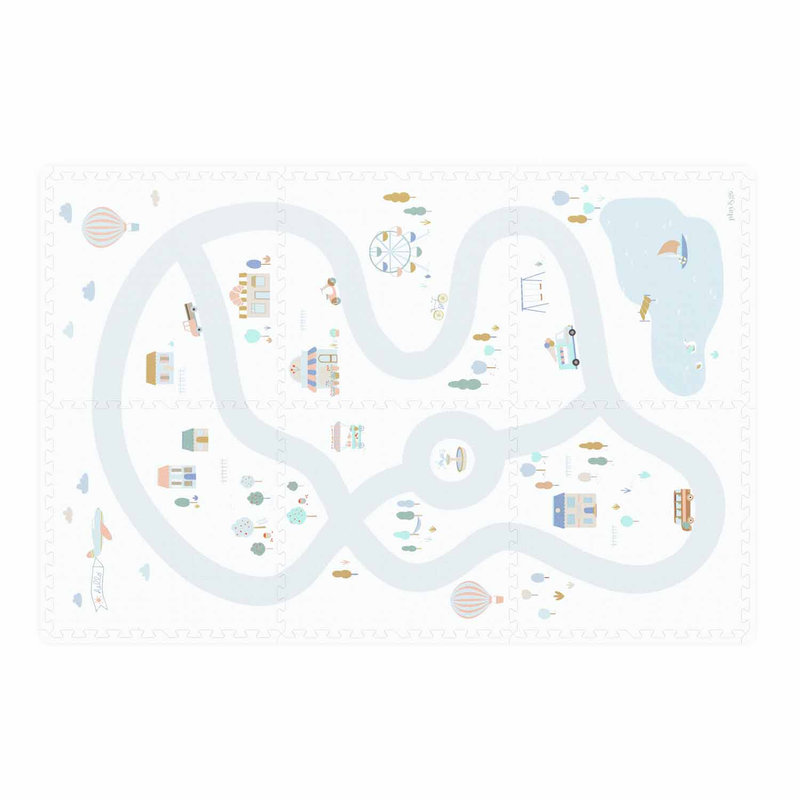Tapis de jeu Puzzle Play & Go EEVAA 120 x 180 cm Play & Go Village