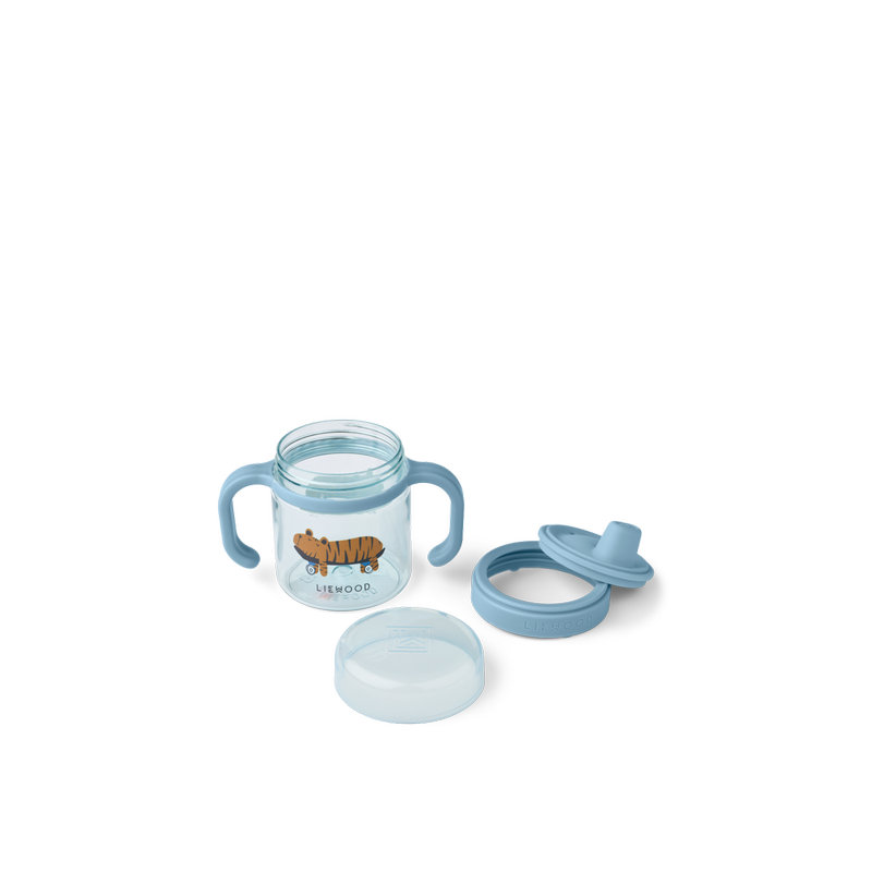 Tasse à bec en tritan Kylo Fun / Beach blue Liewood ouverte