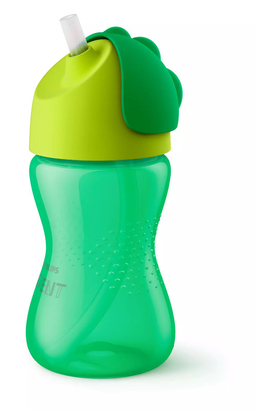 Tasse à paille flexible vert Philips Avent côté