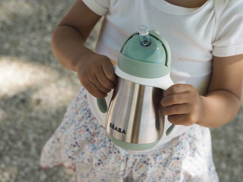 Tasse d'apprentissage avec paille inox 250 m Béaba - Bambinou