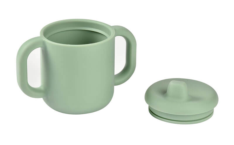 Tasse d'apprentissage silicone Béaba couvercle