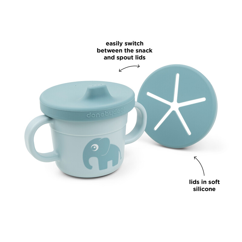 Tasse d'apprentissage & snack Foodie Elphee Bleu Done by Deer information