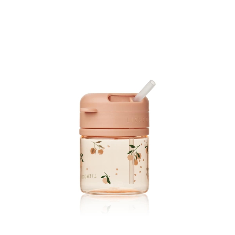 Tasse avec paille en tritan Pavia 280ml Peach / Sea shell Liewood avec paille