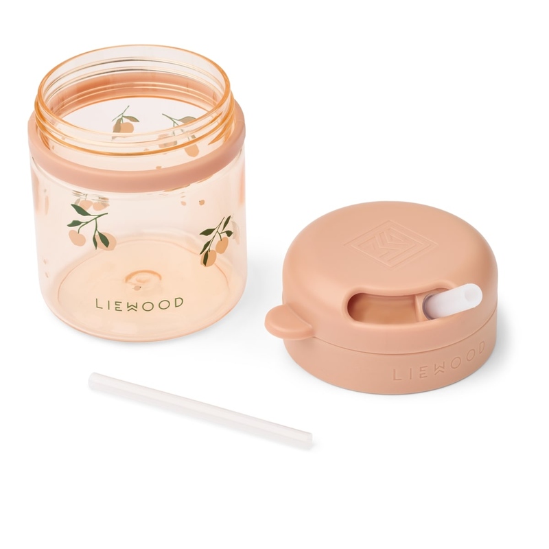 Tasse avec paille en tritan Pavia 280ml Peach / Sea shell Liewood demonter