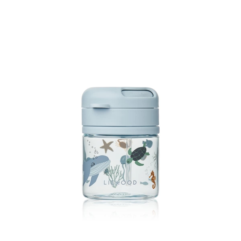 Tasse avec paille en tritan Pavia 280ml Sea creature / Sandy Liewood face