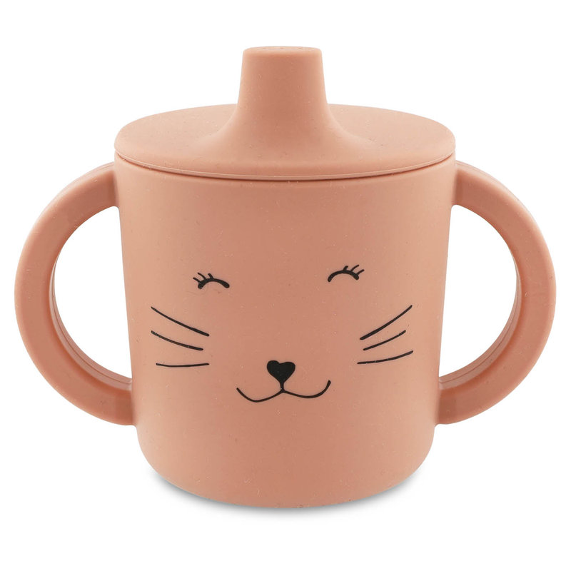 Tasse d'apprentissage en silicone Mrs. Cat Trixie face 
