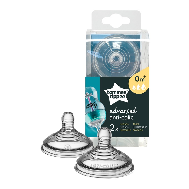 Tommee Tippee 2 Tétines Anti-colique avancé débit moyen 3m+