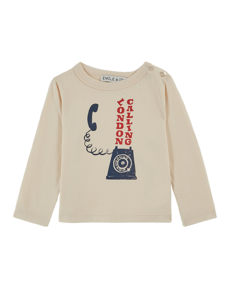 Tee-shirt coton bio motif place crème Emile & Ida Produit Face