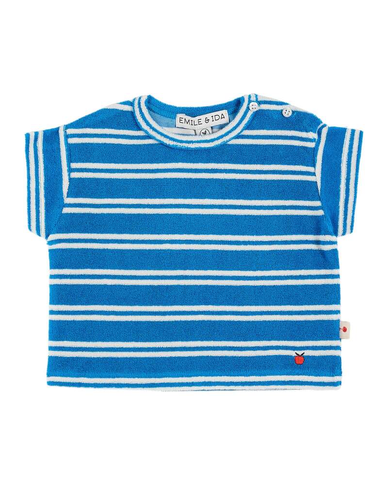 Tee-shirt éponge Rayure Azur Emile & Ida face