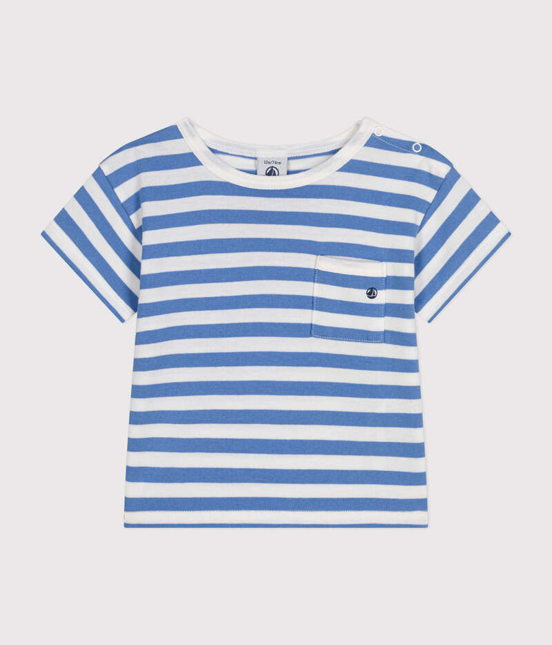 Tee-shirt manches courtes en jersey bébé Gauloise Marshmallow Petit Bateau produit face