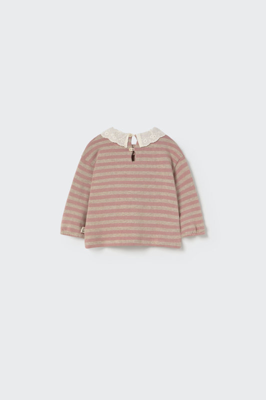 Tee-shirt Samar rayé rose 12M Cozmo dos