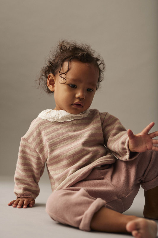 Tee-shirt Samar rayé rose 12M Cozmo lifestyle 1