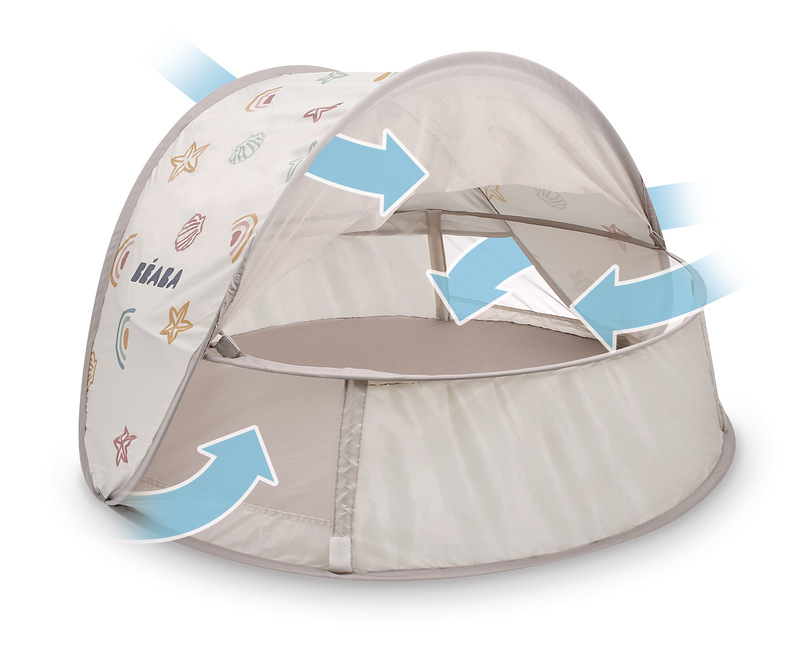 Tente Anti-UV, Haute Protection, UPF50+, Ventilation, Evolutive, Aire de Jeux, 0-24Mois, Breezynest Beaba aération