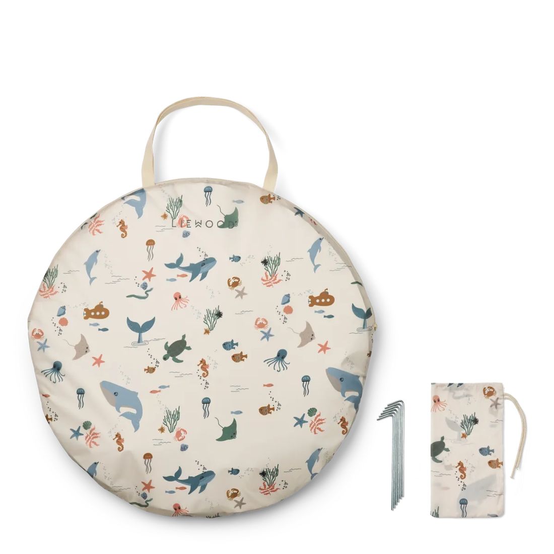 Tente de plage avec pataugeoire intégrée Everett Sea creature / Sandy Liewood sac