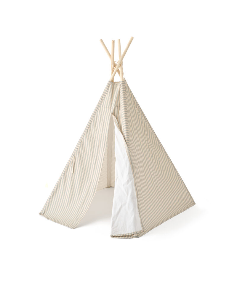 Tente tipi rayée Kids Concept ouvert