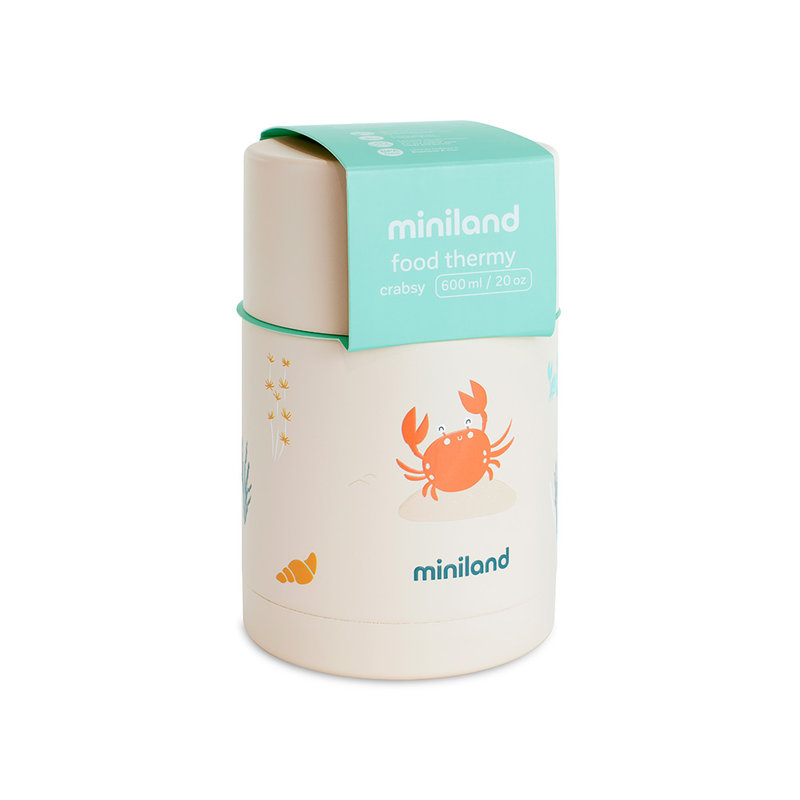 Thermos Thermy Crabsy 600 ml Miniland avec étiquette 