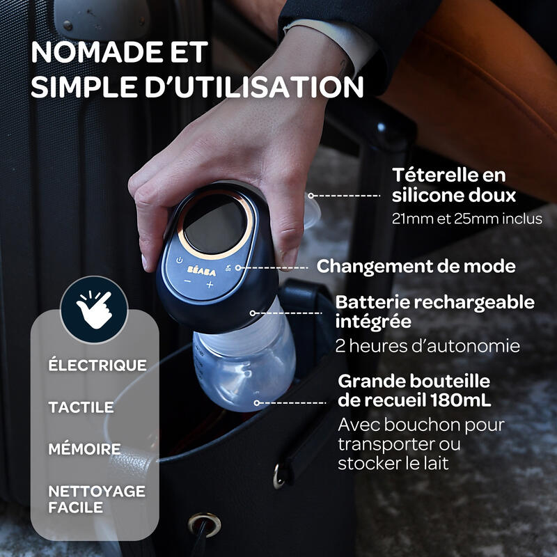 Tire-lait électrique Simple Sans Fil Night Blue BEABA Produit lifestyle3