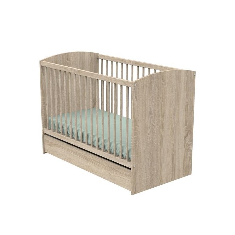 Lit Bébé 120x60 Access Bois SAUTHON tiroir sous le lit