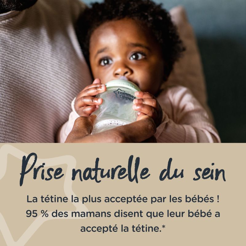 biberon verre 250 ml tommee tippee bambinou avantage prise naturelle