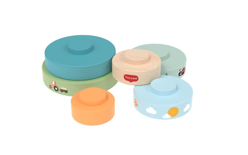 Tour à empiler en bois Farmers Tiny Love différents éléments