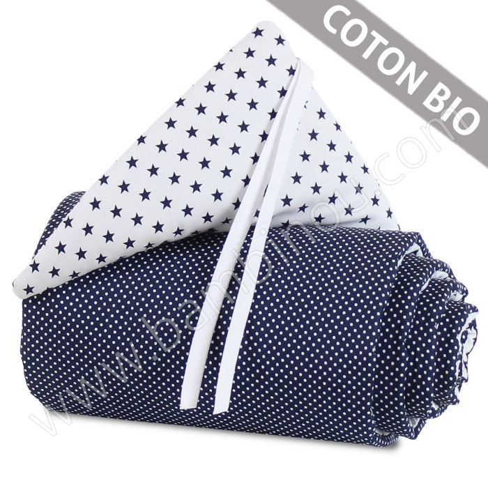 Tour de lit coton organique pour berceaux Cododo Babybay enroulé avec bandeau