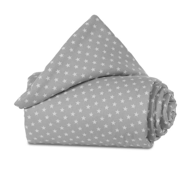 Tour de lit coton organique pour berceaux Cododo Babybay Gris étoiles blanches Babybay