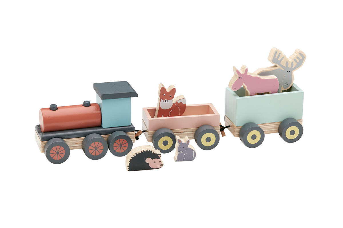 Train en bois avec animaux EDVIN Kid's Concept côté