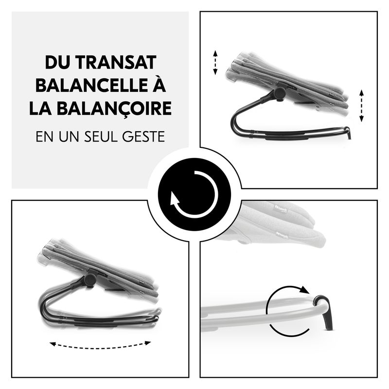 Transat 3-en-1 Bouncer Dark Grey Mélange Hauck balancelle