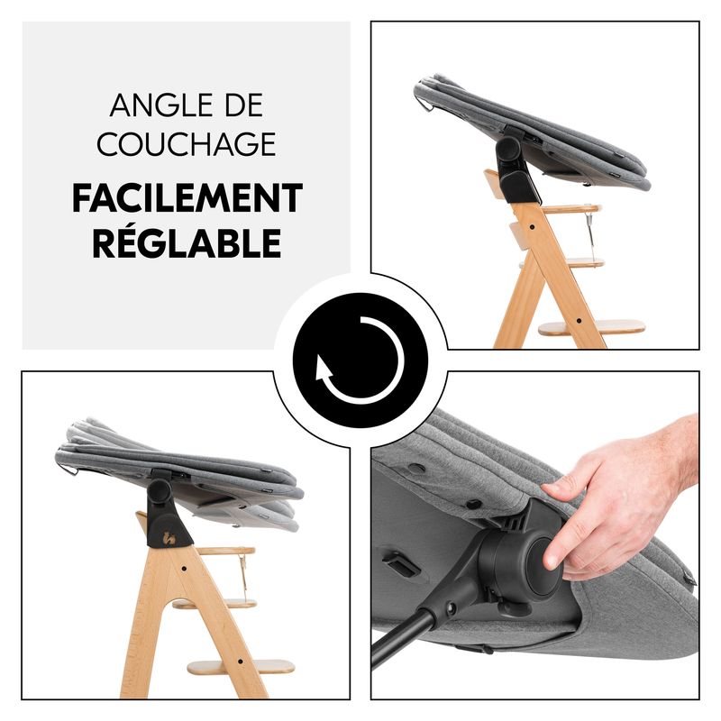 Transat 3-en-1 Bouncer Dark Grey Mélange Hauck transat allongeable