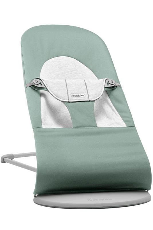 Transat Balance Soft Cadre Gris Clair Coton/Jersey Gris - Vert Babybjorn