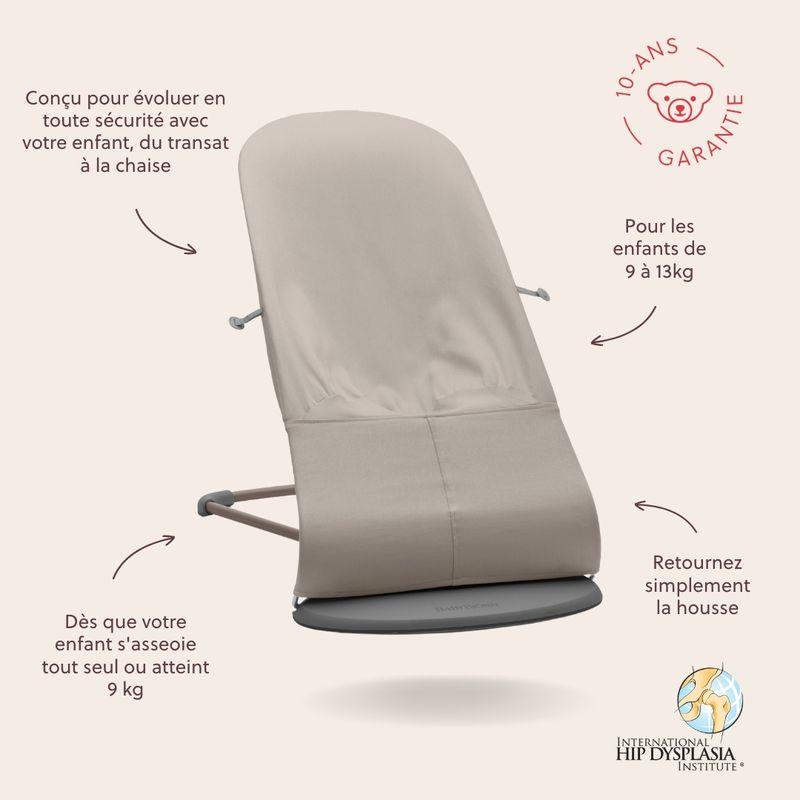 Transat Bliss Tissé Matelassage Classique Gris sable BABYBJORN caractéristiques 2