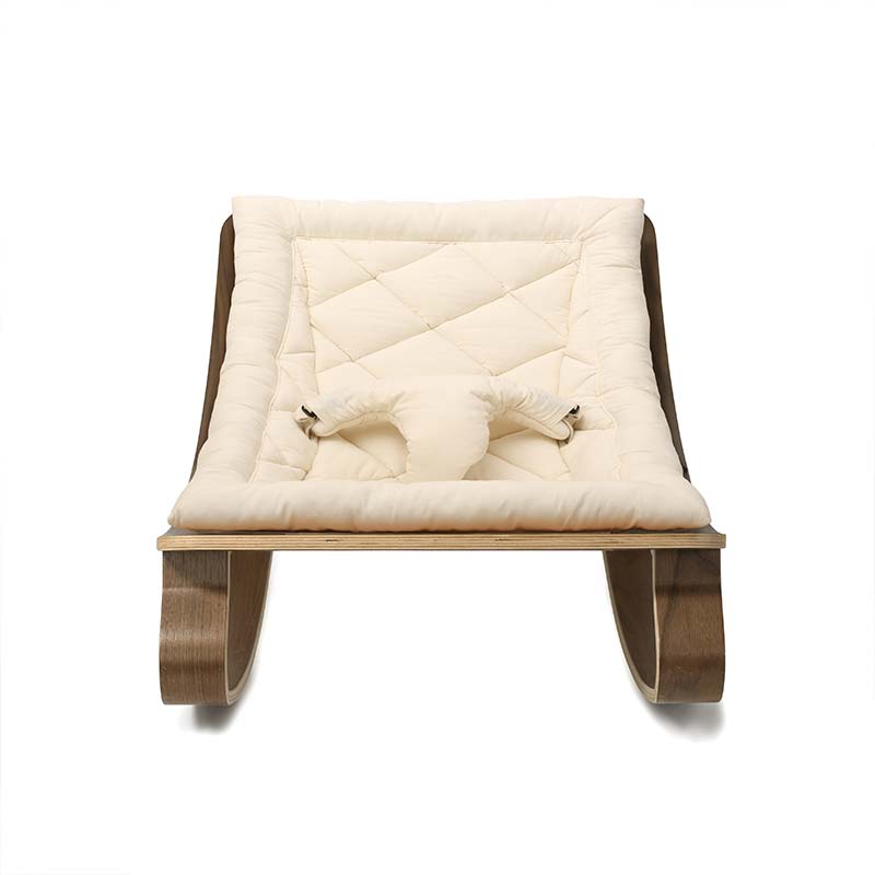 Transat en bois de noyer LEVO avec coussin au choix Charlie Crane Produit Face