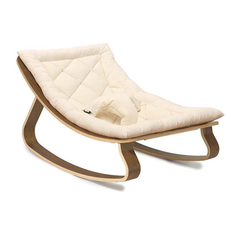 Transat en bois de noyer LEVO avec coussin au choix Charlie Crane Produit