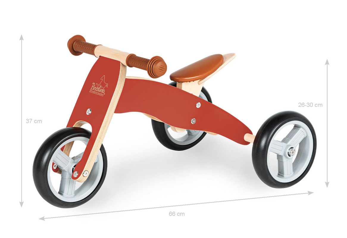 Draisienne tricycle 4 en 1 bois massif Charlie version tricycle