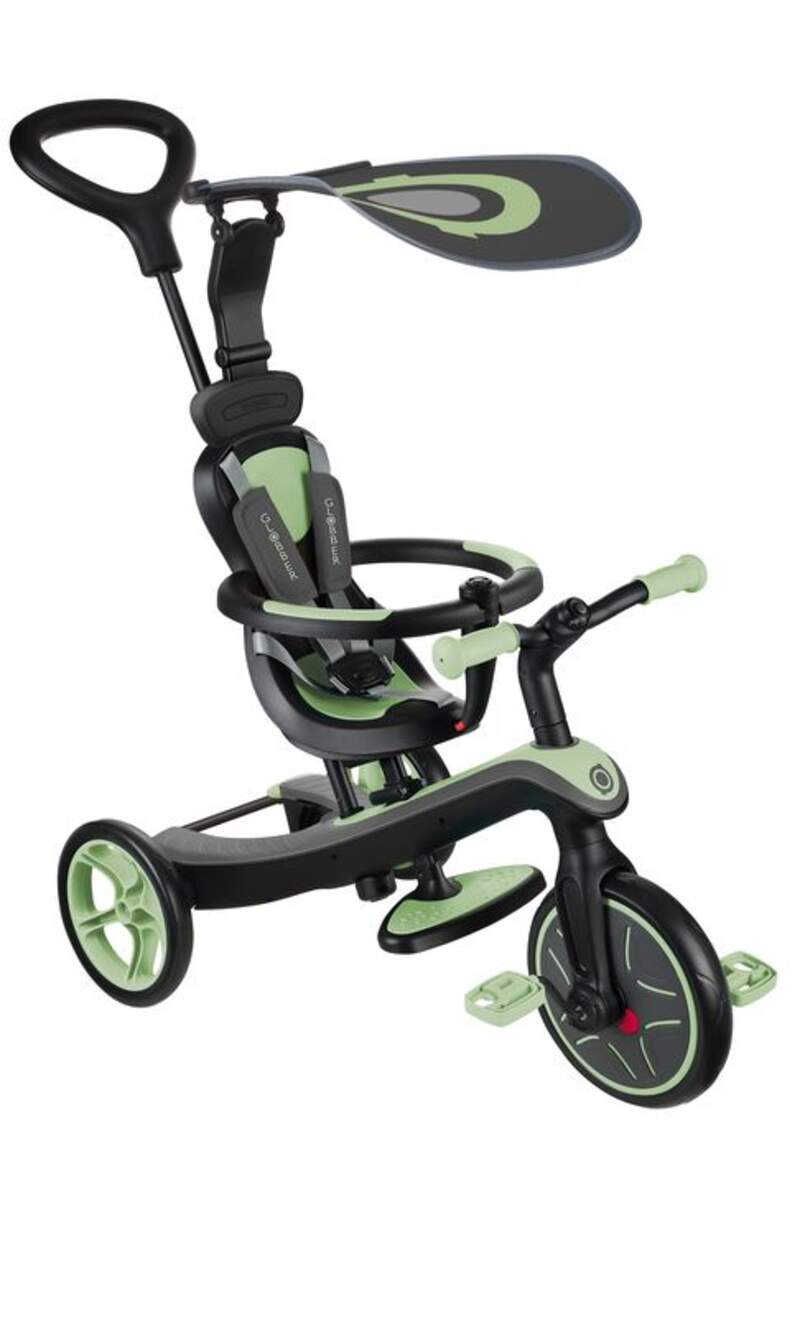 Tricycle évolutif explorer 4-en-1 sauge Globber vue devant