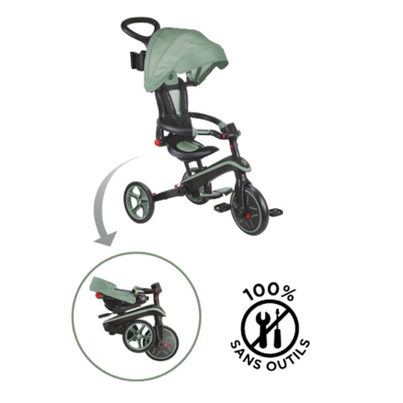 Tricycle évolutif et pliable explorer 4-en-1 Globber détails