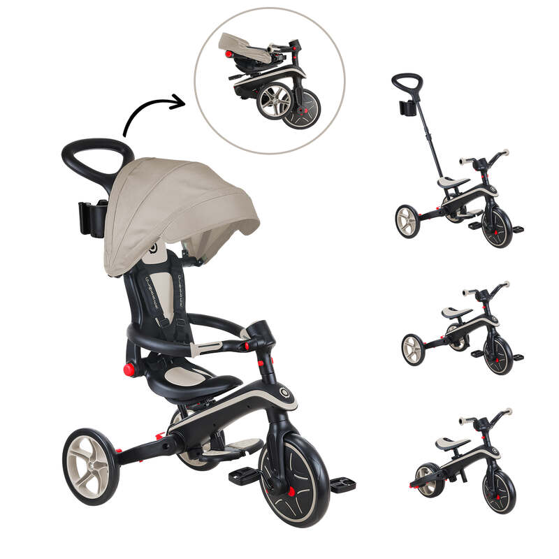 Tricycle évolutif et pliable explorer 4-en-1 Taupe Globber évolutif