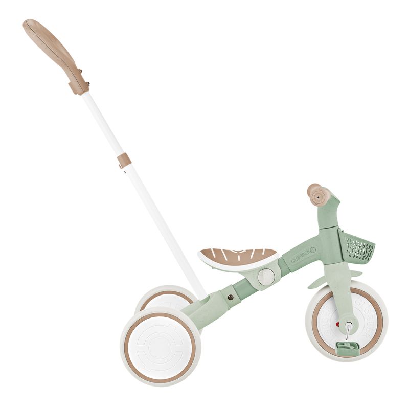 Tricycle Learning Trike Plus 3 in 1 évolutif Eco-Logic Sauge Globber étape 1 vue de côté