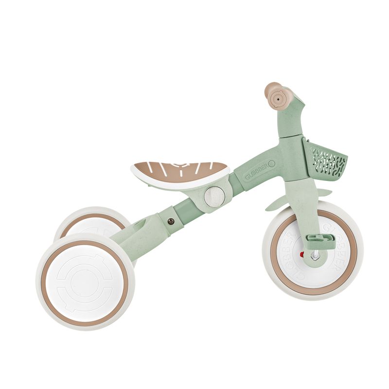 Tricycle Learning Trike Plus 3 in 1 évolutif Eco-Logic Sauge Globber étape 2 selle haute