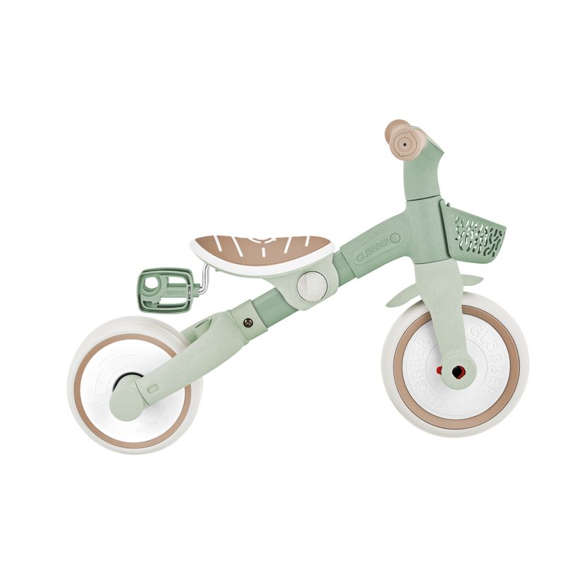 Tricycle Learning Trike Plus 3 in 1 évolutif Eco-Logic Sauge Globber étape 3 vue de côté